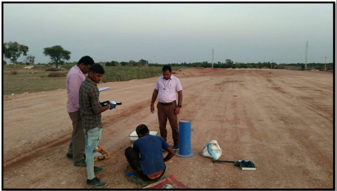 Checking for FDD for sub grade 1st layer at Km. 214+500 to Km. 214+600