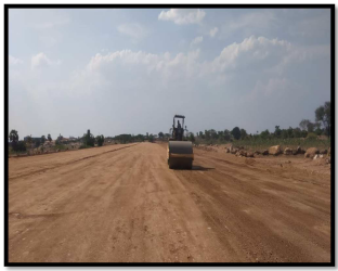 Rolling for the sub Grade top layer at Km. 214+700