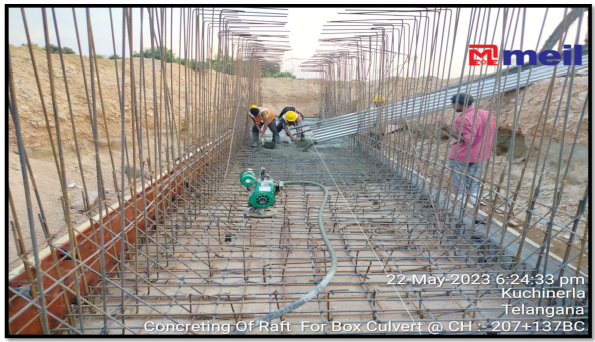 Ch: 217+030 Reinforcement work is in progress 