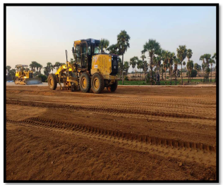 Sub Grade top layer in progress at 208+480 to 208+600