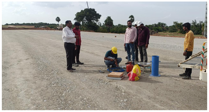 FDD test & level checking for GSB Top layer at Ch.213+400