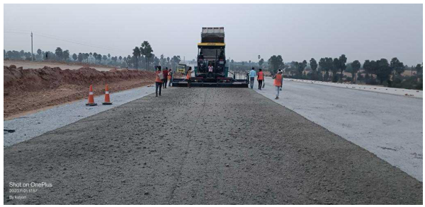 WMM First layer Laying under process at Ch.213+400 