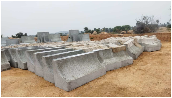 Boundary Wall Casting at Ghattu Camp Ch:214+000