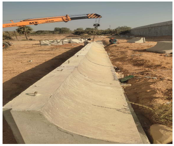Boundary wall erection at Km. 207+200