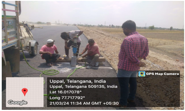 DBM Core Cutting test is done in the Presence of IE Representative at Ch.231+000