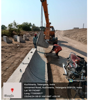 Boundary Wall Erection at Ch. 213+750 