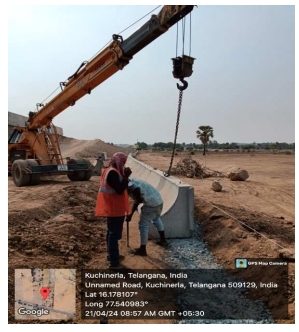 Boundary Wall Erection at Ch. 213+750 
