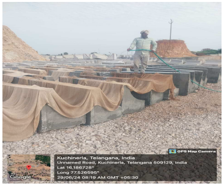 Boundary Wall Curing Work in Casting Yard