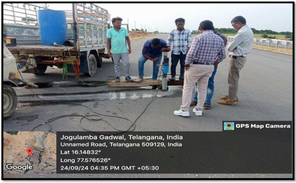  Conducting Laborite test in presence of NHAI-Manager and Independent Engineer 