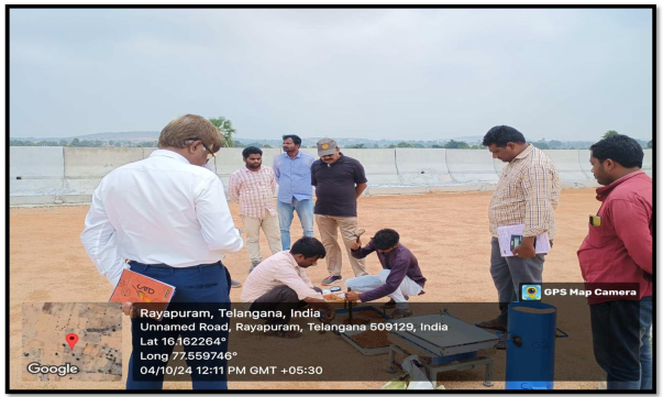 Conducting Laborite test in presence of NHAI-Manager and Independent Engineer 