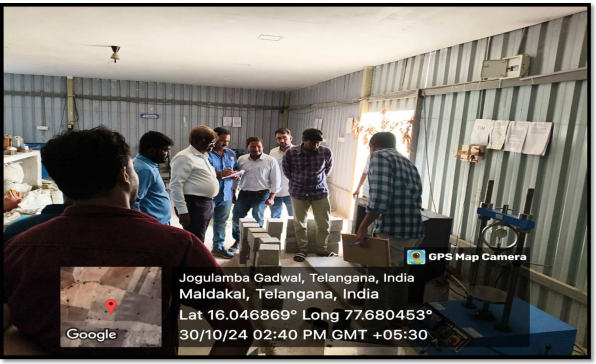 Conducting Laborite test in presence of NHAI-Manager and Independent Engineer 