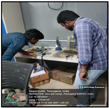 Conducting Laborite test in presence of NHAI-Manager and Independent Engineer 