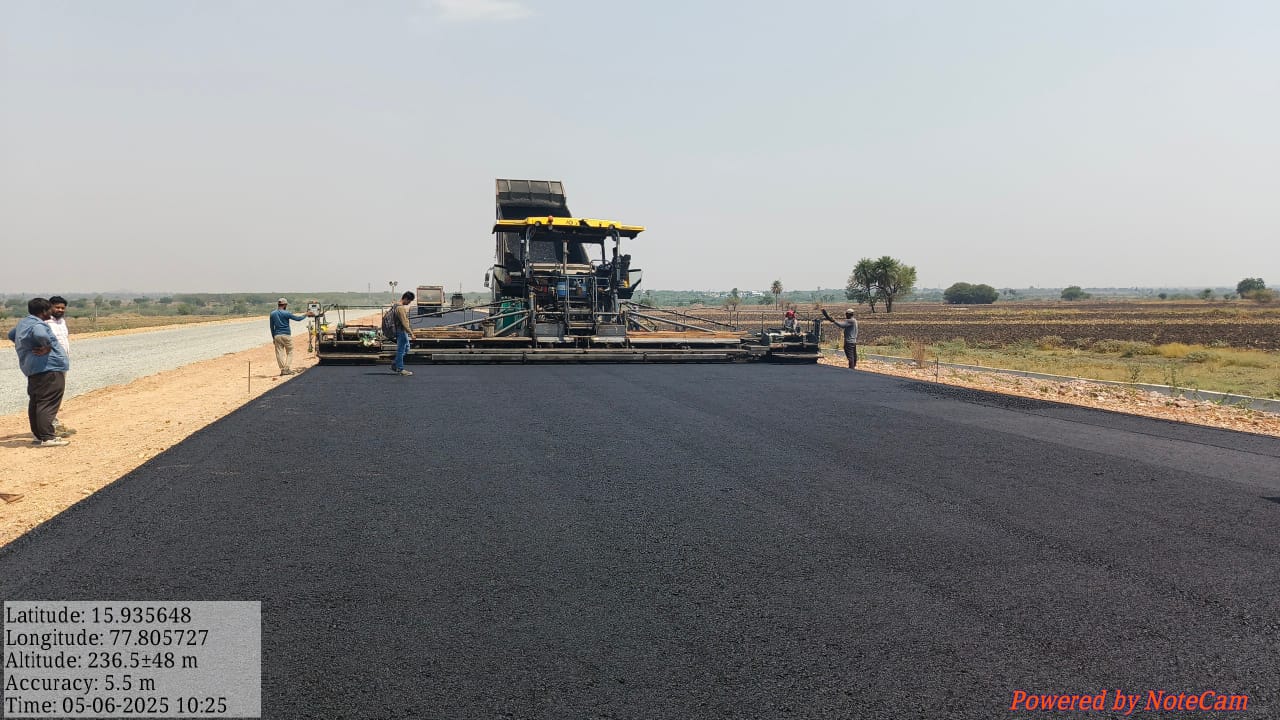 DBM Top Layer laying in progress at Ch. 247.280 to 248.075 Lhs on 06.05.2025