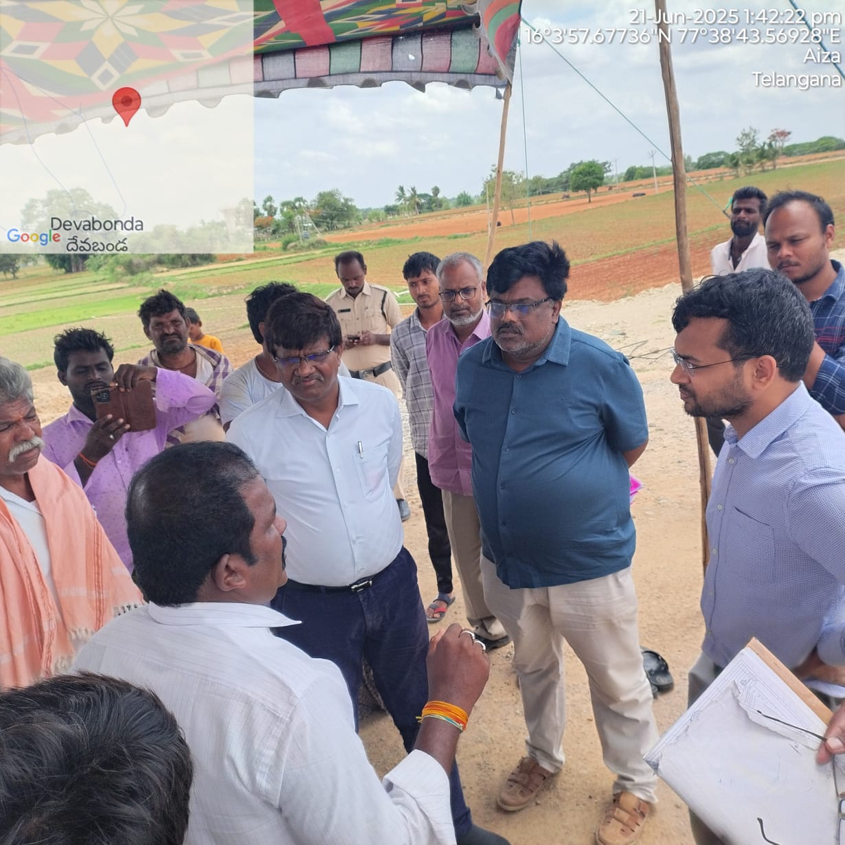 Site visit of Project Director (NHAI-PIU) discussing with local villagers regarding pending payments during hindrance at Ch 225+000